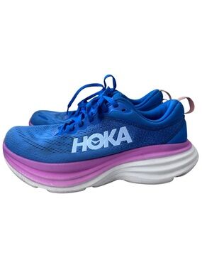 HOKA Bondi 8 Women’s Running Shoes Blue Pink Size 7.5B 1127952 CSAA